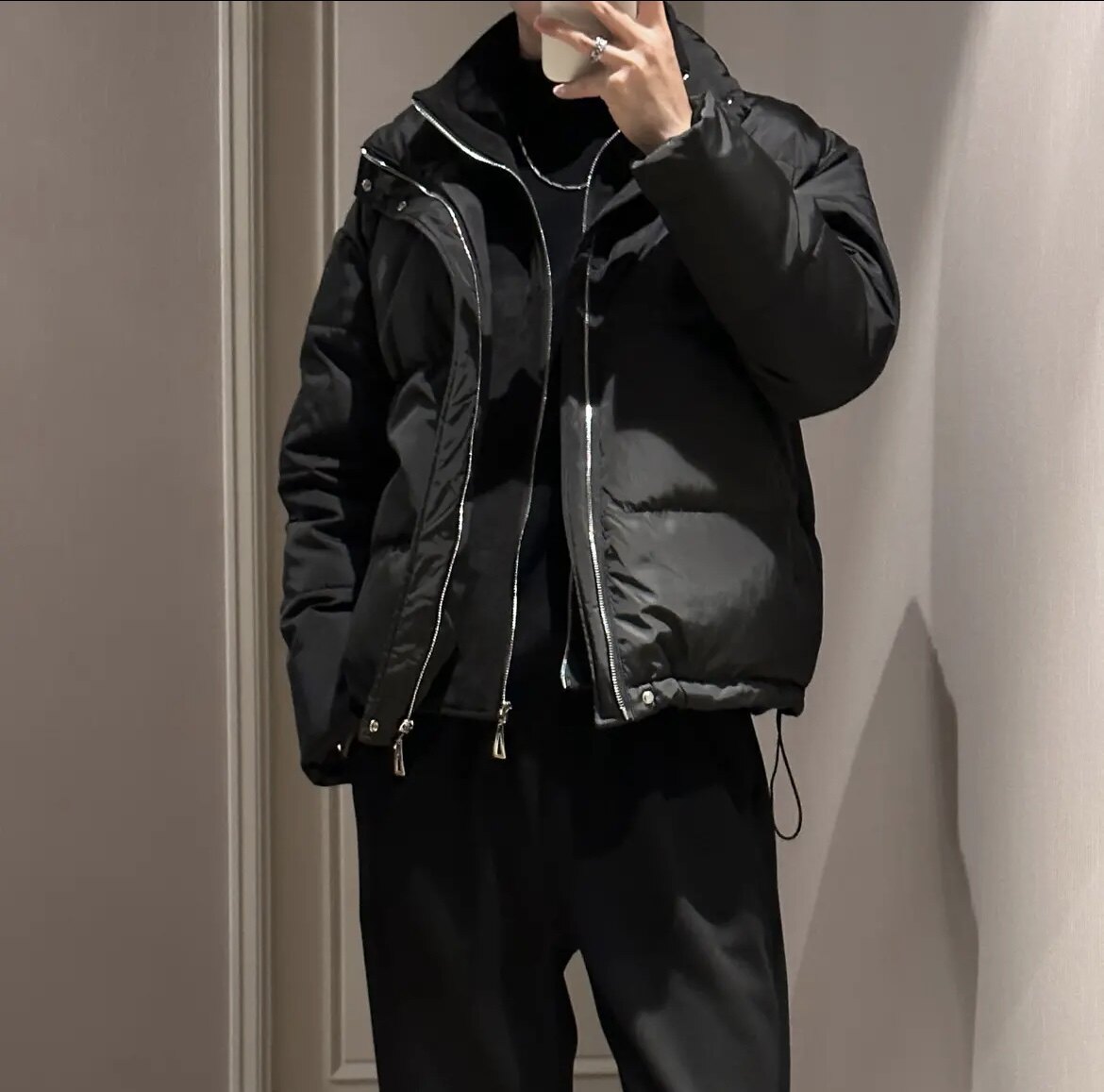 新款假两件棉服男款冬季加厚潮流棉衣