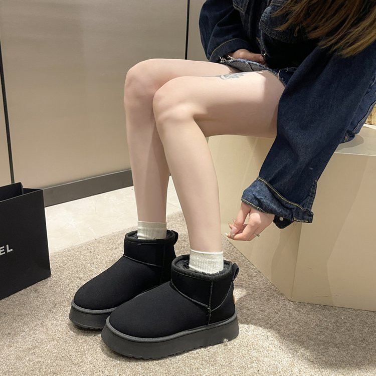 短靴外穿时尚女冬季叠穿雪地靴