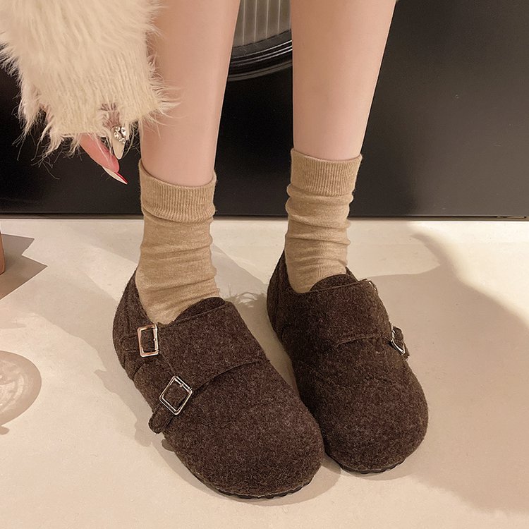 2025冬季新款深口单鞋绒面单鞋