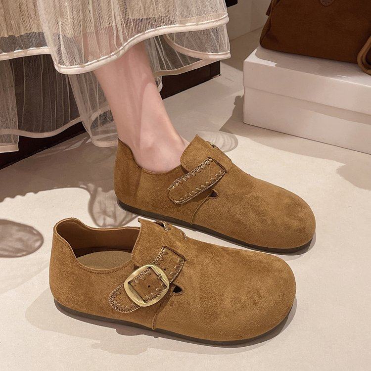 2026春秋新款平底内增高两穿全包勃肯鞋女鞋英伦风博肯单鞋豆豆鞋,女鞋,深口单鞋,淘宝优惠券,粉丝福利购,淘宝优惠卷