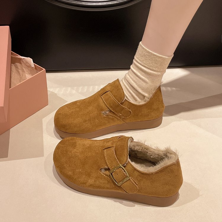 豆豆棉鞋一脚蹬舒适全包博肯鞋