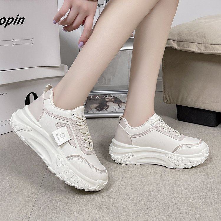 厚底小白鞋女2026春季新款运动鞋百搭系带软底轻便老爹鞋休闲女鞋,女鞋,时尚休闲鞋,淘宝优惠券,粉丝福利购,淘宝优惠卷