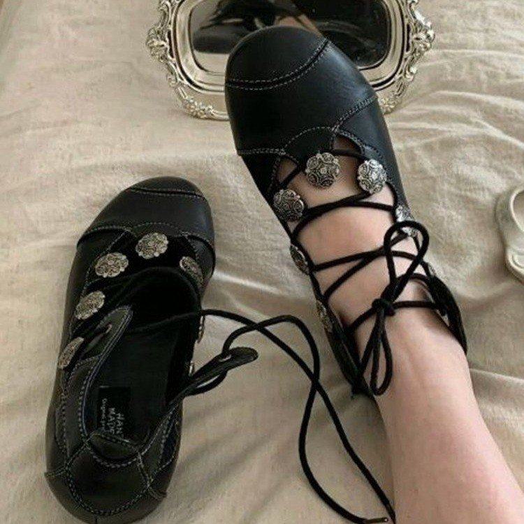 复古镂空气质小皮鞋女软皮浅口系带英伦风低跟玛丽珍圆头平底单鞋,女鞋,浅口单鞋,淘宝优惠券,粉丝福利购,淘宝优惠卷