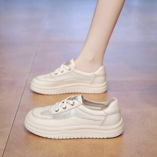 女鞋通勤百搭小众板鞋2025新款夏季网面透气轻便软底运动鞋初中生
