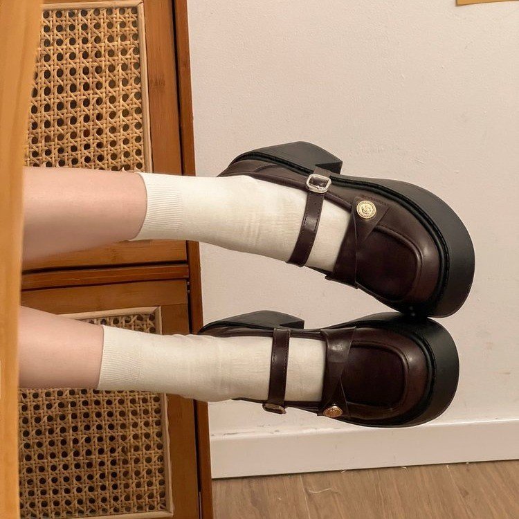 2026新款春季黑色英伦风厚底