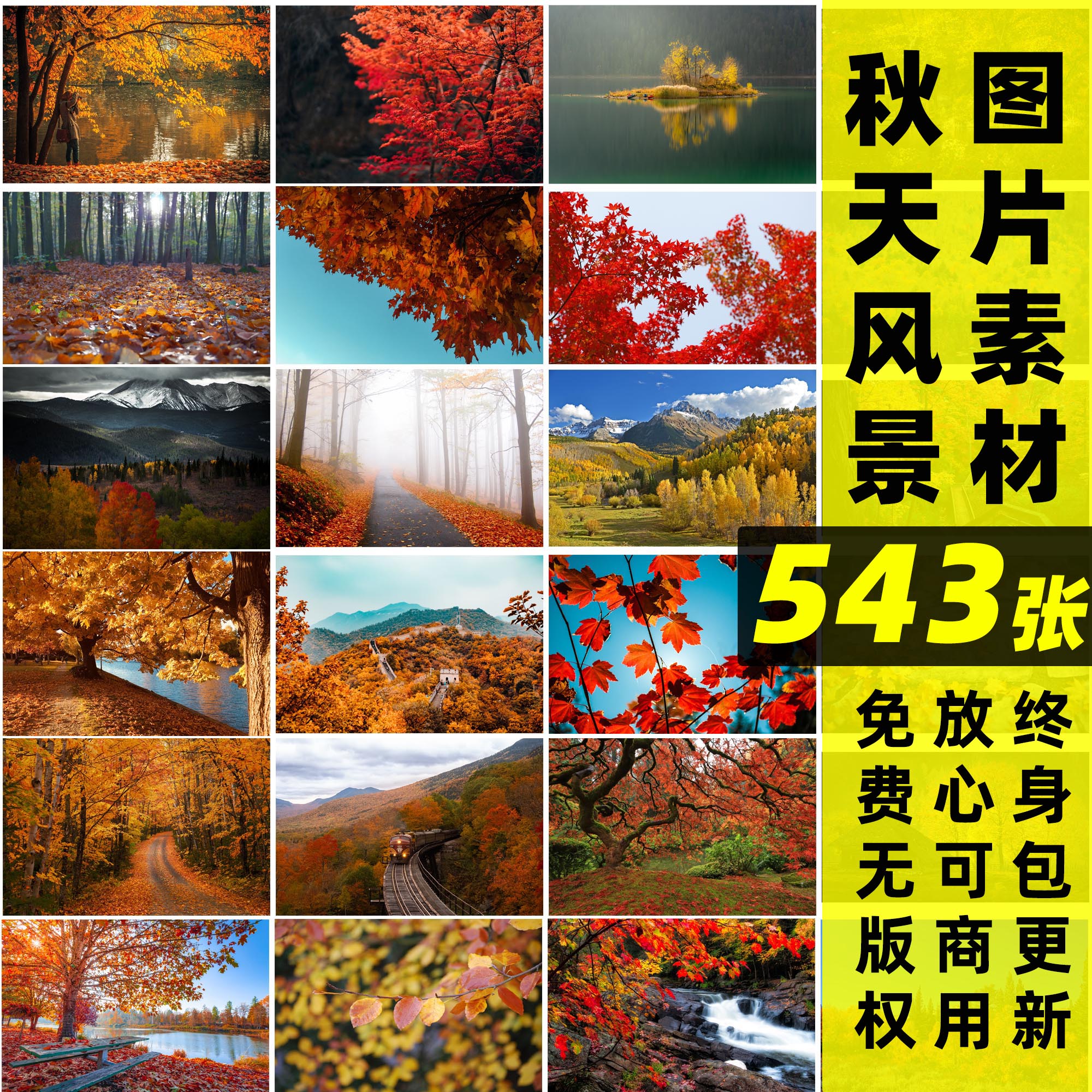 秋天丨可商用秋天风景高清超清图片素材秋季设计自媒体配图无版权