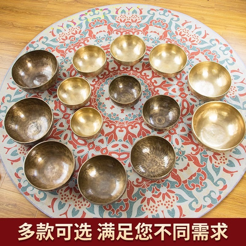 颂钵尼泊尔手工佛音钵音碗法海钵铜钵铜磬静心冥想钵盂法海碗金钵