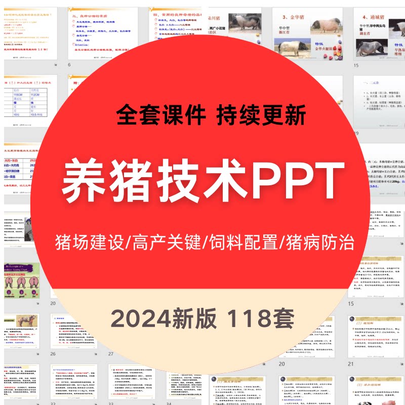 养猪技术PPT课件全套教学猪场设计素材/源文件