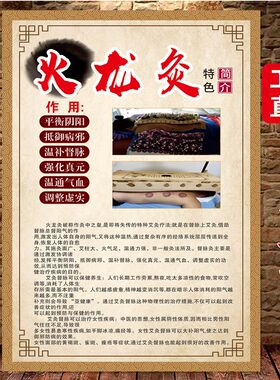 督灸广告铺灸宣传画龙骨灸挂画养生图片脐灸理疗墙贴艾灸泥灸海报