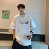 潮牌印花男款美式休闲学生百搭短袖T恤夏季宽松-A1110TP20控39，男装T恤，电商B241
