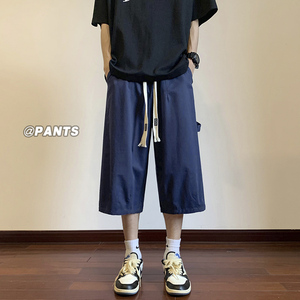 A921TP38控59-夏季男士七分裤直筒免烫宽松薄款长裤凉感透气裤子图片