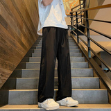 高级感西裤男垂坠感绑腰带裤子冰丝阔腿西装裤潮-A1045TP45控68，男装西裤，电商B241