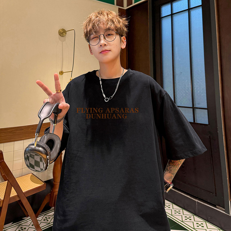 美式高街t恤男士夏季ins宽松短袖半袖t血圆领上衣-1090TP25控39,男装T恤,电商B241