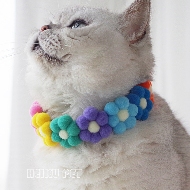 heiku 宠物猫咪狗用品布偶配饰项链柯基花朵装饰围脖花花项圈颈围