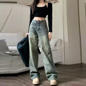 Jeans Denim Baggy 2024 Loose Straight Women Leg Pants Wide