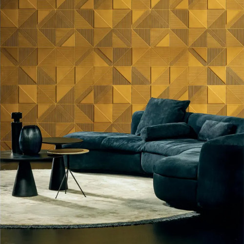 3D软包墙纸 现代轻奢隔音客厅卧室背景墙壁纸 几何天鹅绒面料墙布