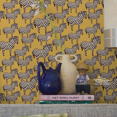 瑞典原装进口壁纸 Lisa Larson Zebra 北欧 斑马图案 背景墙壁纸