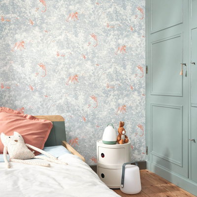 丛林动物猴子兔子儿童墙纸