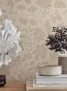 Isidor瑞典原装进口壁纸 伊西多尔花鸟图案 美式餐厅卧室背景墙纸