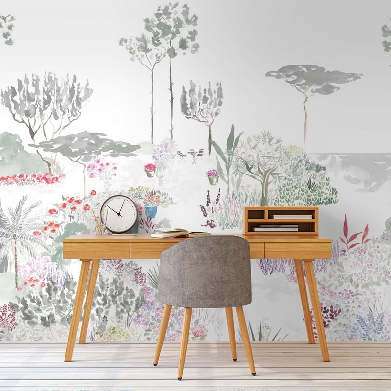 Jardin de France Gris vert Panel 法国原装进口定制壁画 背景墙