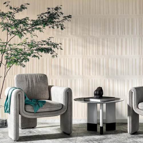 3D软包绒面墙纸 轻奢隔音降噪客厅卧室背景壁纸 现代竖条软包墙布