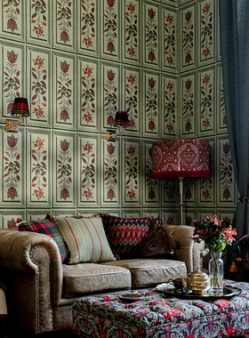 罗马尼亚原装进口正品墙纸 TYROLEAN PANEL 复古装饰背景墙壁纸