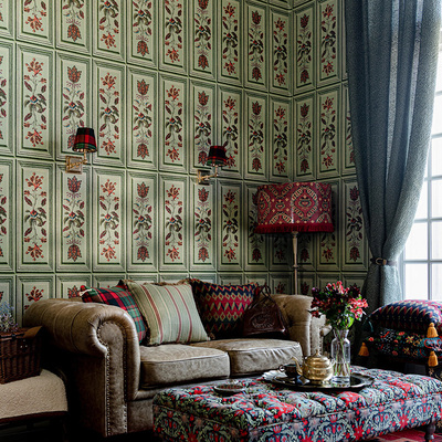 罗马尼亚原装进口正品墙纸 TYROLEAN PANEL 复古装饰背景墙壁纸