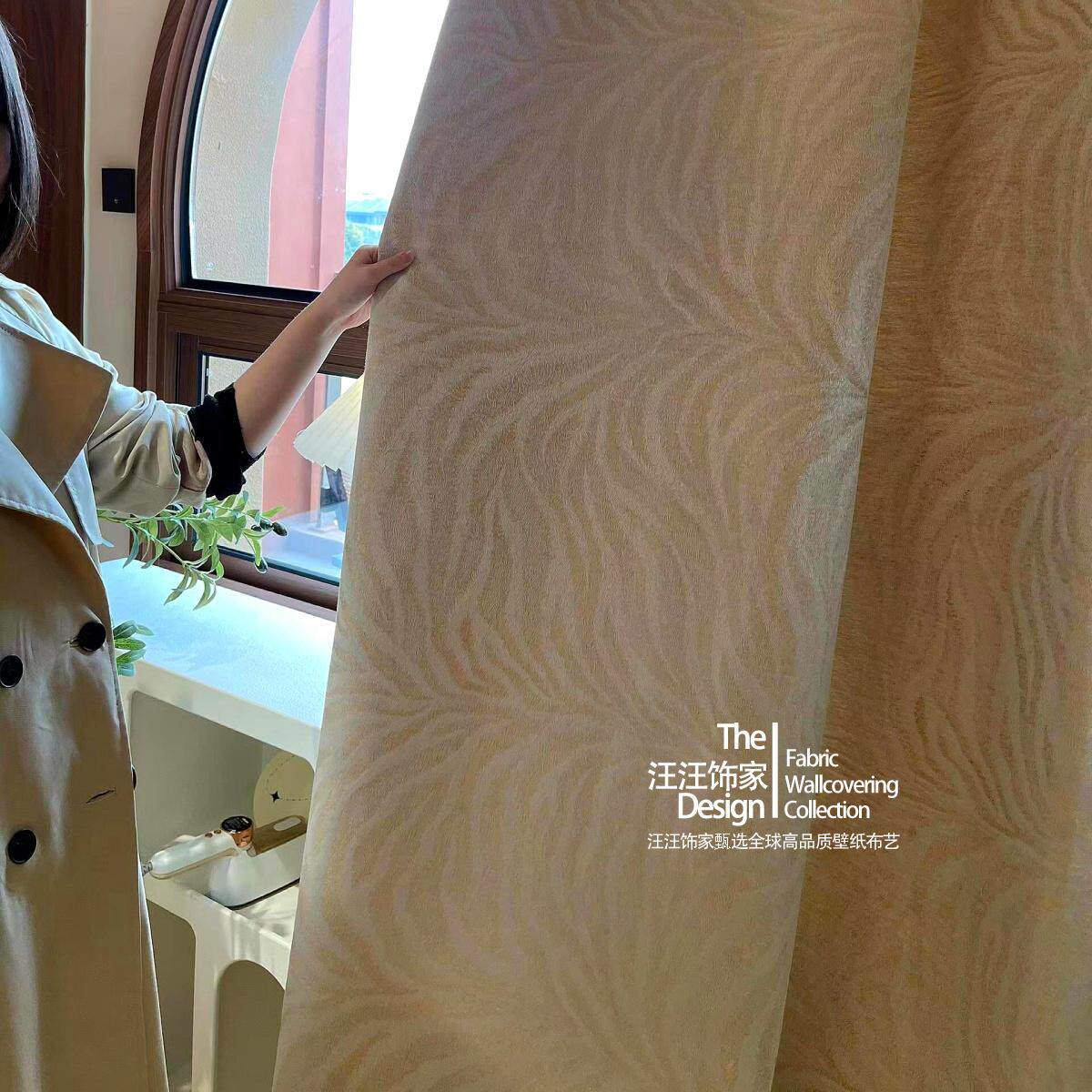 法式复古美式高精密提花金丝纱线斑马纹窗帘面料卧室客厅窗帘