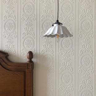 英国进口防裂立体3D发泡刷漆海基布墙纸法式 网红现货壁纸 复古美式