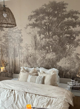 Slow Meander 瑞典原装进口定制壁画 现代轻奢 树林 背景墙壁纸