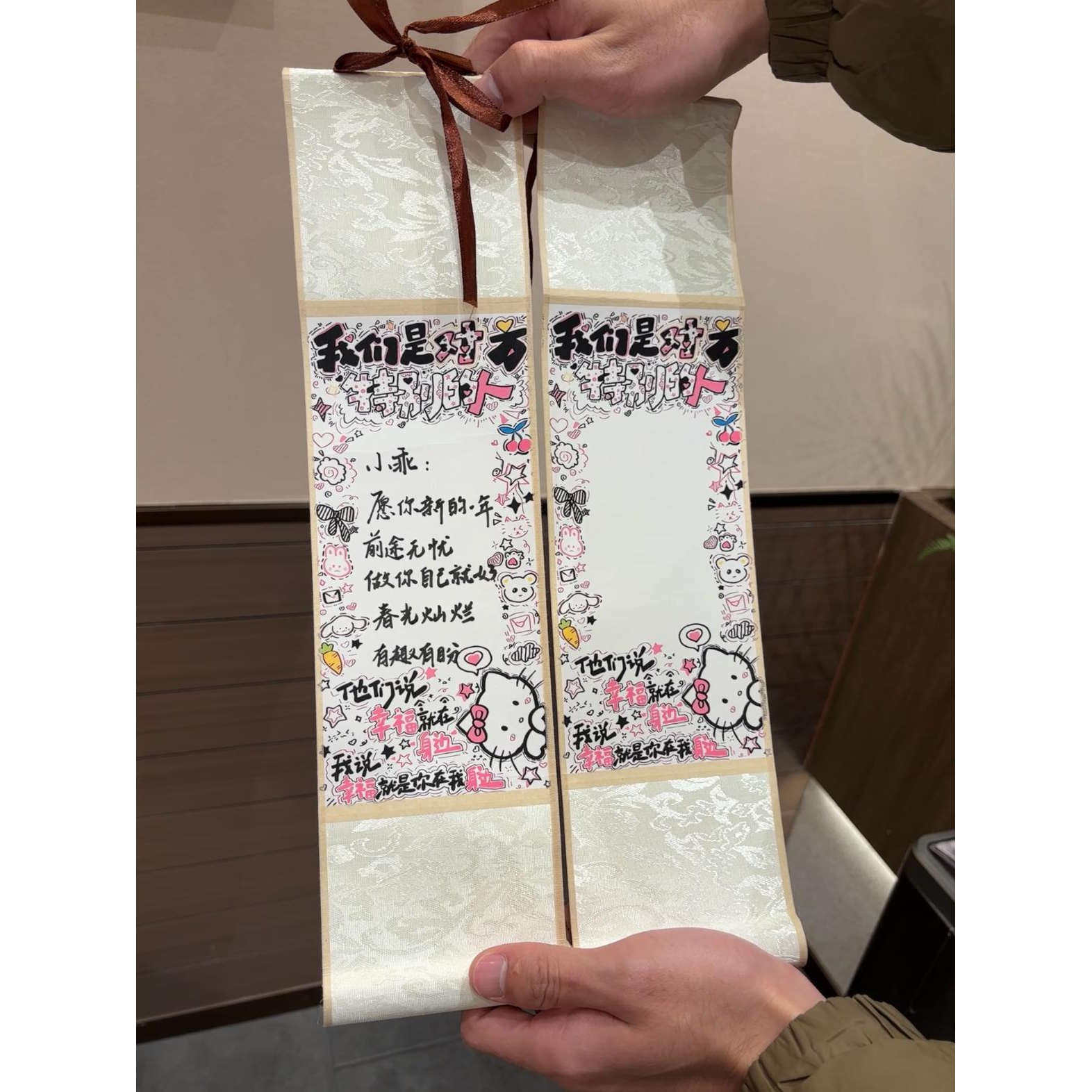 迷你卷轴手写信纸KT猫线条狗