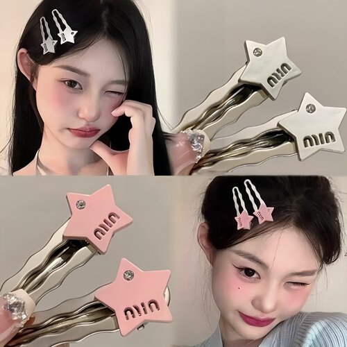 网红y2k星星发夹侧边碎发刘海夹