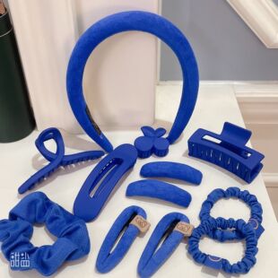 超显白克莱因蓝发箍秋冬新品发饰刘海夹发卡盘发夹头夹碎发夹边夹