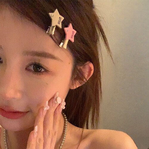 y2k女孩简约五角星发夹网红发卡