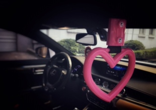 车饰日本VIP心形个性 车尾挂饰改装 汽车尾部内饰心形 吊环拉环 JDM