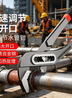 合金钢7档可调大开口省力水管钳