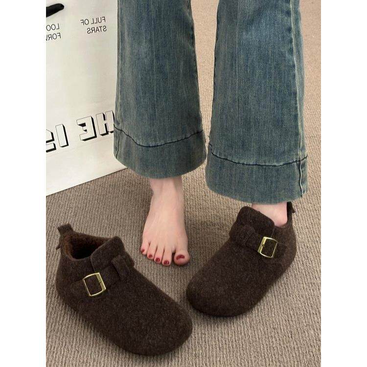 灰色加绒勃肯鞋女款2025新