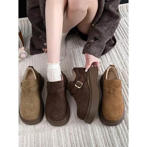厚底加绒勃肯鞋女保暖棉20