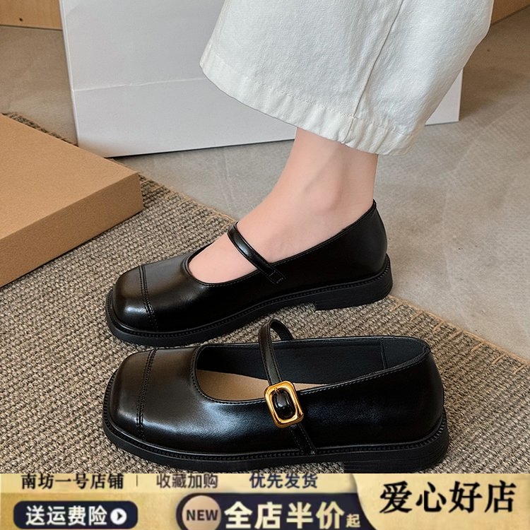 法式复古玛丽珍鞋女晚风浅