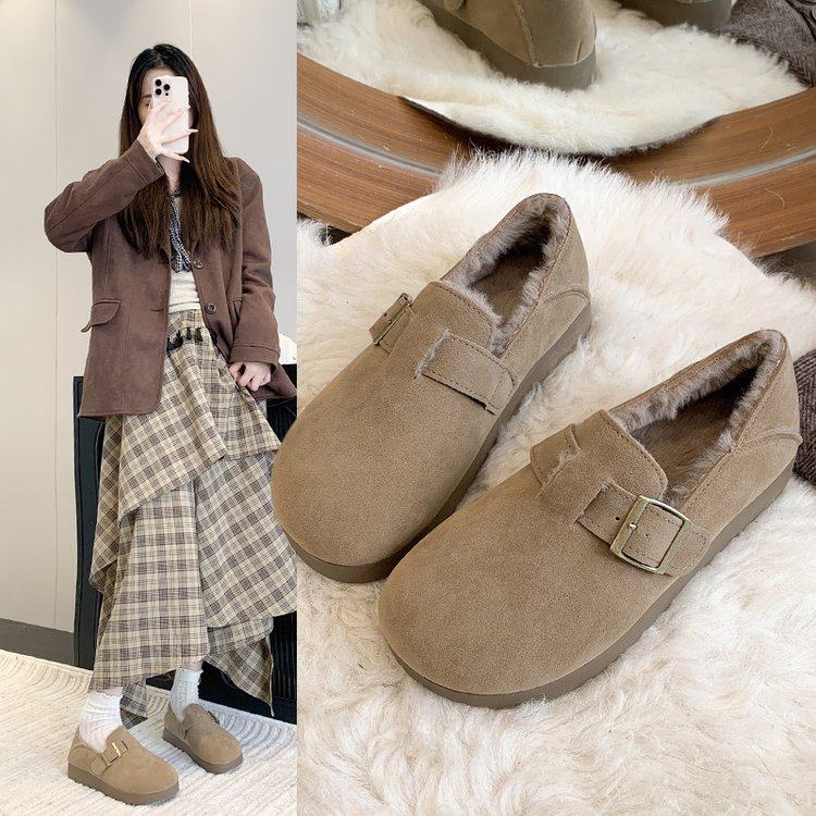 爆款厚底全包勃肯鞋女2025秋冬新款加绒保暖一脚蹬懒人鞋豆豆棉鞋,女鞋,深口单鞋,淘宝优惠券,粉丝福利购,淘宝优惠卷