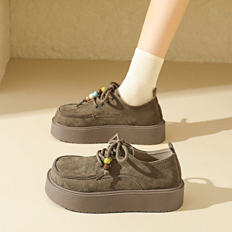时尚舒适乐福鞋女2025秋季款高级感串珠流苏系带小个子增高勃肯鞋,女鞋,勃肯鞋/软木鞋,淘宝优惠券,粉丝福利购,淘宝优惠卷