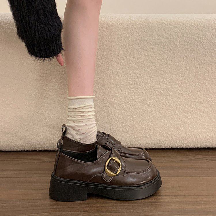 厚底jk小皮鞋女2025新款冬季复古英伦风百搭乐福鞋一脚蹬单鞋女款,女鞋,深口单鞋,淘宝优惠券,粉丝福利购,淘宝优惠卷