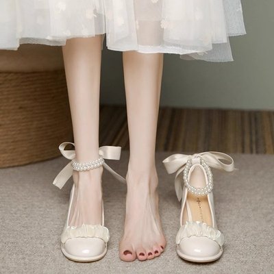 温柔伴娘单鞋复古玛丽珍鞋