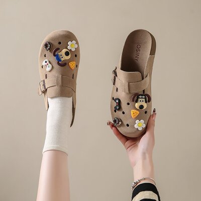 卡通包头半拖鞋4142大码