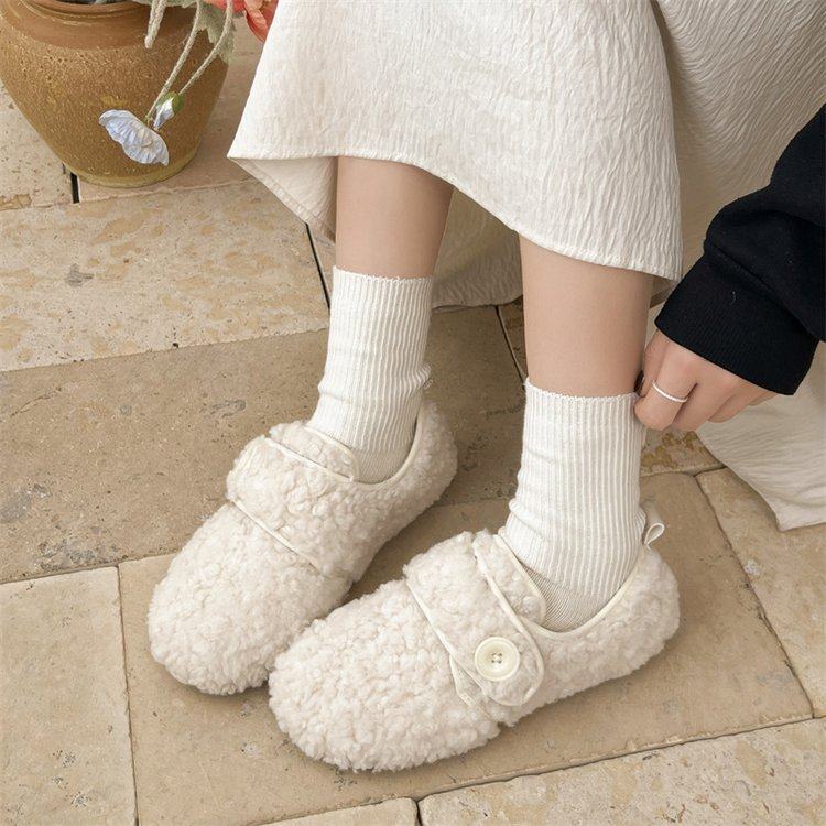 小香风羊羔毛毛鞋女冬外穿2025新款雪地靴冬季女鞋加绒平底棉鞋子,女鞋,深口单鞋,淘宝优惠券,粉丝福利购,淘宝优惠卷