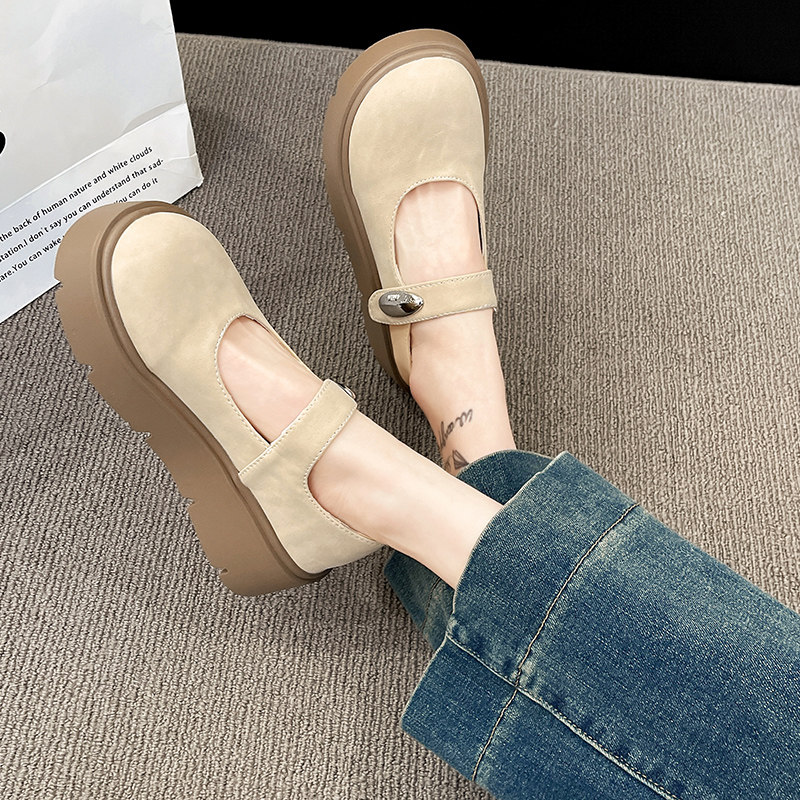 厚底玛丽珍女鞋子2025新款夏季单鞋女配裙子粗跟高跟英伦风小皮鞋,女鞋,乐福鞋（豆豆鞋）,淘宝优惠券,粉丝福利购,淘宝优惠卷