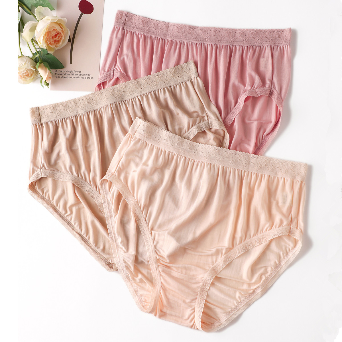 超大码内裤100%桑蚕丝孕妇裤