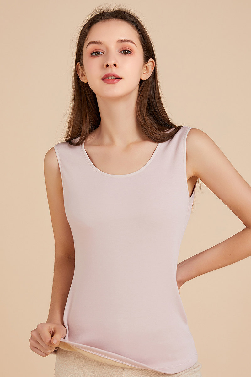 가을과 겨울에 여성을위한 실크 닦았 열 조끼 여성을위한 두꺼운 벨벳 꽉 바디베이스 열 속옷