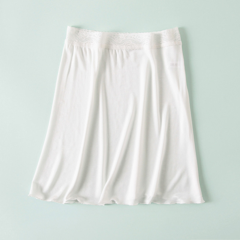 실크 페티코트 바닥 스커트 스커트 잠옷 중간 및 짧은 스커트 뽕나무 실크 니트 섹시한 레이스 레이스 엉덩이 덮음