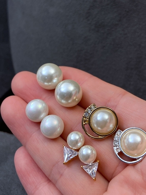 ks/DANABURCHMAN珍珠锆钻耳钉